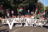 تظاهرات حامیان فلسطین در پاریس + فیلم