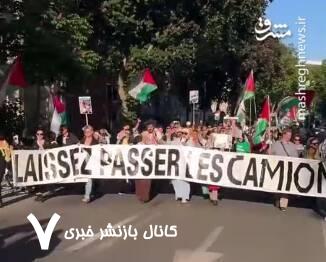 تظاهرات حامیان فلسطین در پاریس + فیلم تظاهرات حامیان فلسطین در پاریس + فیلم