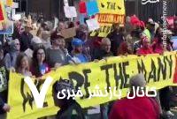 پرچم فلسطین در تمام تظاهرات‌های روز کارگر در کشورهای مختلف+ فیلم