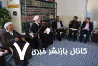 دیدار مدیران حوزه بهداشت و درمان شهرستان میبد با آیت‌الله اعرافی امام جمعه معزز شهرستان به مناسبت هفته سلامت
