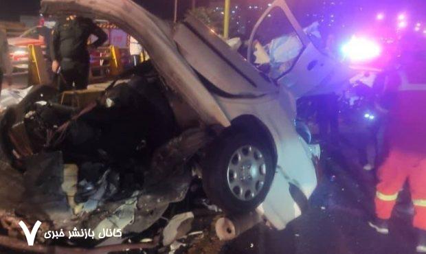 ببینید | لحظه تصادف سنگین دو خودرو در اتوبان بابایی تهران ببینید | لحظه تصادف سنگین دو خودرو در اتوبان بابایی تهران