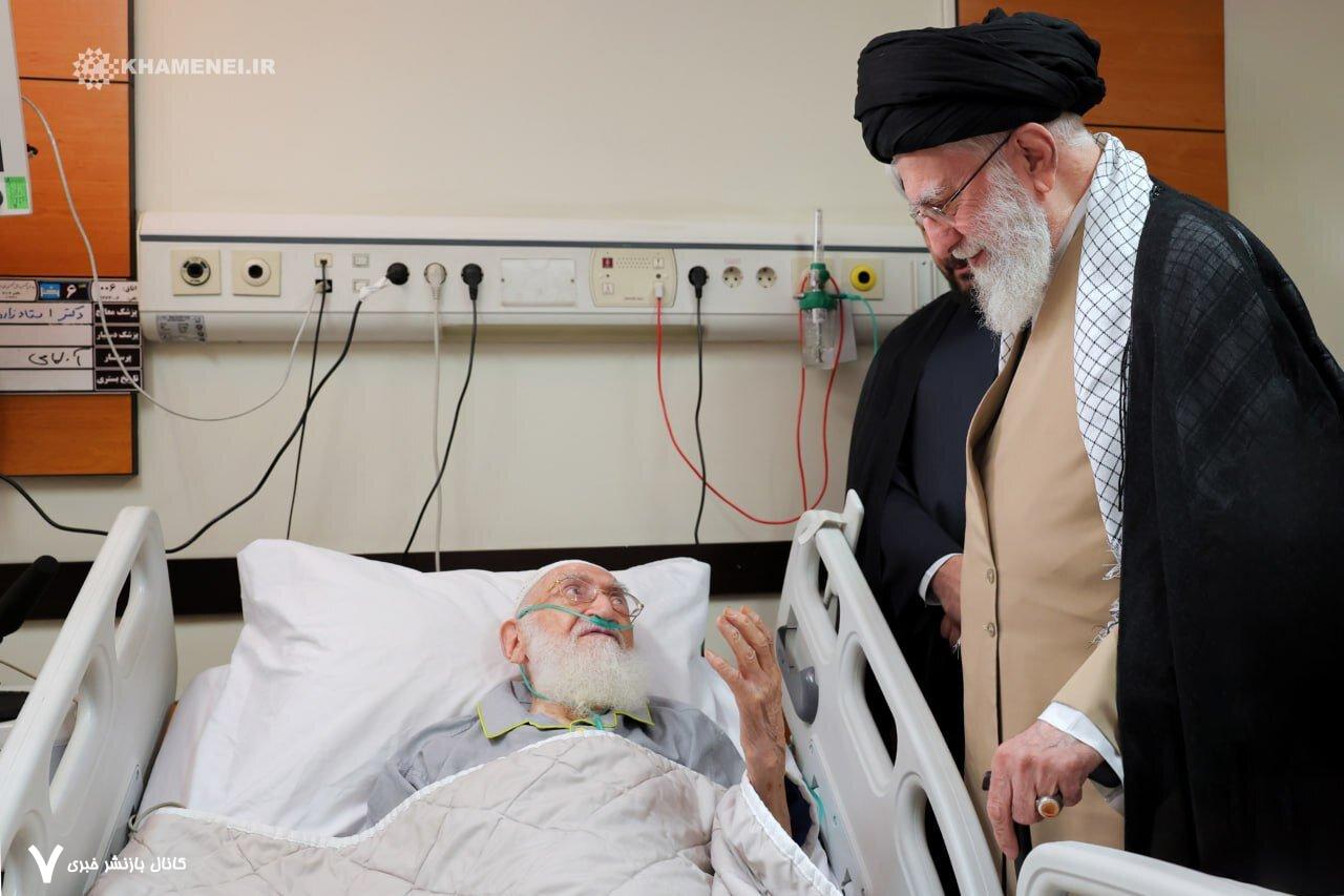 عیادت رهبر انقلاب اسلامی از حضرت آیت‌الله نوری همدانی +تصویر