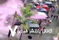 فیلم/ متفرق کردن معترضان آمریکایی با آبپاش در کالیفرنیا