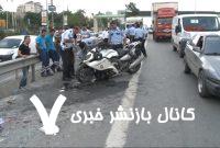 ببینید | لحظه تصادف  افسر پلیس با یک تاکسی