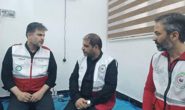 بازدید معاون استاندار یزد از محل استقرار تیم امدادی جمعیت هلال‌احمر یزد در مسیر نجف به کربلا